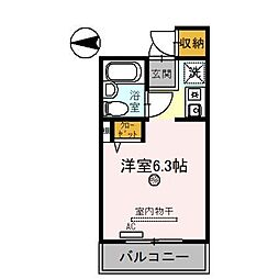 シャローム2 ワンルームの間取図画像