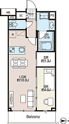 AIFLAT柿の木坂 1SLDKの間取図画像