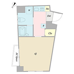 プロシード参宮橋 1Kの間取図画像