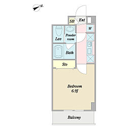 メゾンドルミエール 1Kの間取図画像
