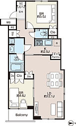 AIFLAT柿の木坂 2LDKの間取図画像