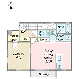 ルーチェ用賀 1LDKの間取図画像