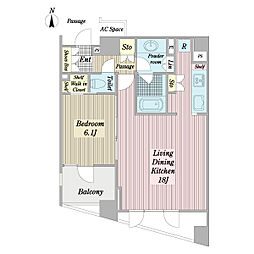 シティハウス代々木 1LDKの間取図画像