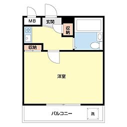 クリスタル三軒茶屋パート1 1Kの間取図画像