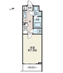 リシェス西早稲田 2階1Kの間取り