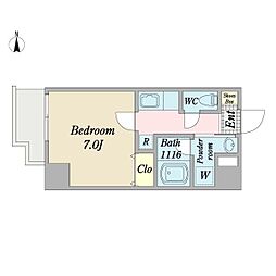 本郷岩片ビル 1Kの間取図画像