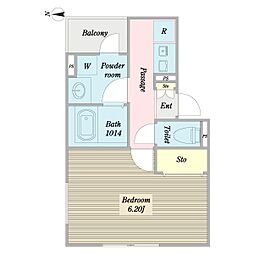Dorf神楽坂 1Kの間取図画像