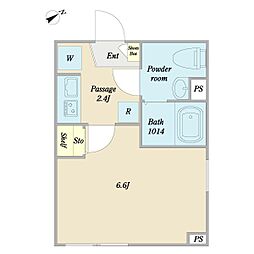 レクス大崎 1Kの間取図画像