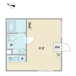 プラチナフォルム護国寺富士見坂 ワンルームの間取図画像