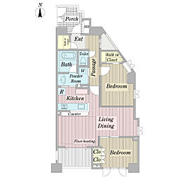 グランシティ武蔵小杉 2LDKの間取図画像