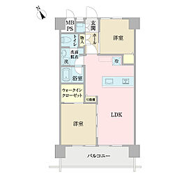 東陽町ハイホーム 2LDKの間取図画像