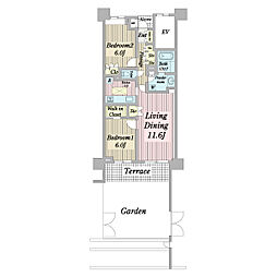 クレアシティ船堀 2LDKの間取図画像