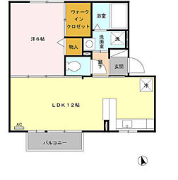 スマイルE&NE 1LDKの間取図画像