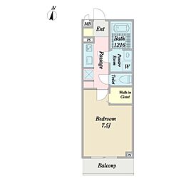 ピラストロ岡崎 1Kの間取図画像
