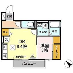 ボンテール池端 1LDKの間取図画像