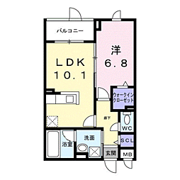 アーバンコート堀川西 1LDKの間取図画像