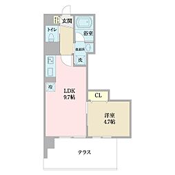 OES 1LDKの間取図画像