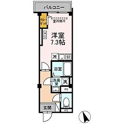 Skye residence塚越(スカイエレジデンスツカ ワンルームの間取図画像