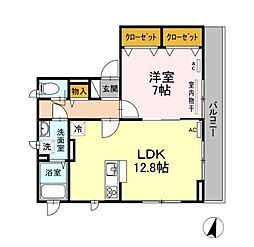 メゾン・ド・オカ 1LDKの間取図画像