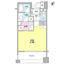 アルス恵比寿メイクス ワンルームの間取図画像