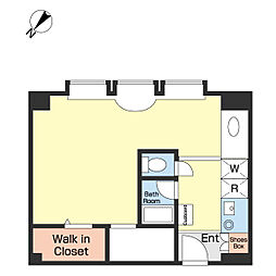 フジテラス用賀 ワンルームの間取図画像