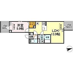 セレスティア祖師谷 1LDKの間取図画像