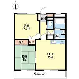 サンエミネンス砧 2LDKの間取図画像