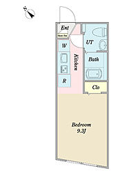 タスキＳｍａｒｔ千石III 1階ワンルームの間取り