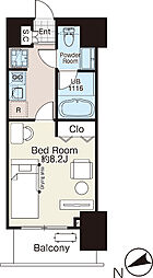 AIFLAT四谷若葉 1Kの間取図画像