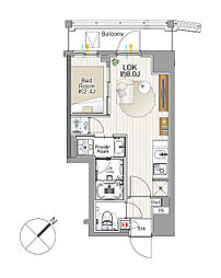 SS.FLAT平井 1LDKの間取図画像