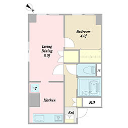 目黒ハイツ 1LDKの間取図画像