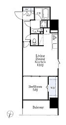 ブラウ上野入谷 1LDKの間取図画像