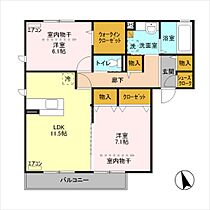 ソレイユ 201 ｜ 栃木県佐野市吉水町（賃貸アパート2LDK・2階・65.10㎡） その2