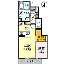 ボナールコート 102 ｜ 栃木県佐野市犬伏新町（賃貸アパート1LDK・1階・34.23㎡） その2