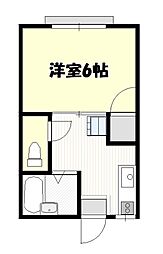 カレッジコート松本 1Kの間取図画像