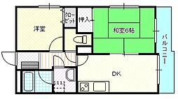 フェリース森林公園 2DKの間取図画像