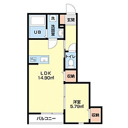 ソーラ 1LDKの間取図画像