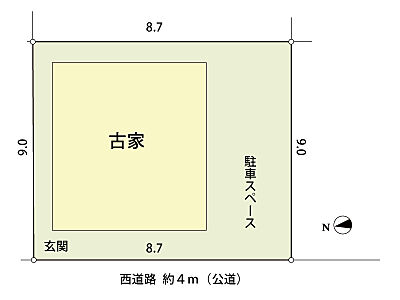 区画図：建築プランの立てやすい整形地です。