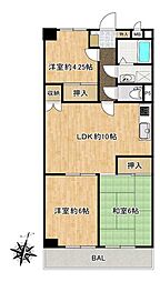 東海狭山マンション 3LDKの間取図画像