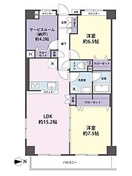 アコール新所沢イースト 2SLDKの間取図画像