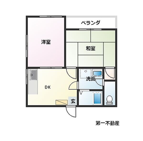 兵庫県西脇市西脇(賃貸アパート2DK・2階・43.75㎡)の写真 その2
