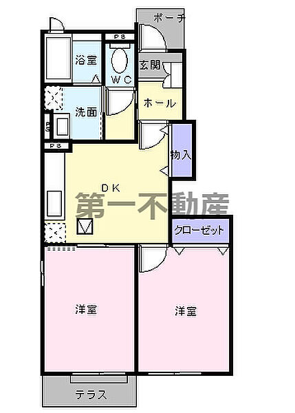 セレーノやしろA　JR加古川線 102｜兵庫県加東市社(賃貸アパート2DK・1階・44.70㎡)の写真 その2
