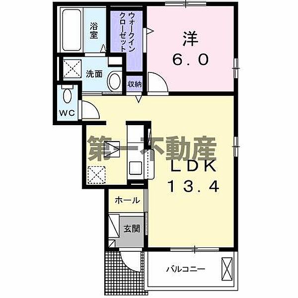 リヴェール西脇 104｜兵庫県西脇市西脇(賃貸アパート1LDK・1階・48.78㎡)の写真 その2