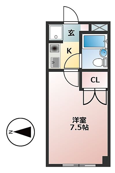 岐阜県大垣市中川町4丁目(賃貸マンション1K・3階・22.00㎡)の写真 その2