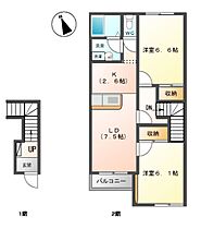 岐阜県養老郡養老町明徳（賃貸アパート2LDK・2階・58.68㎡） その2