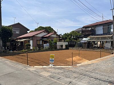 外観：【現地】南東角地、ご希望の間取を実現しやすい地型です！ポラスの4つのブランドからご希望に沿ったプランをご提案させていただきます！