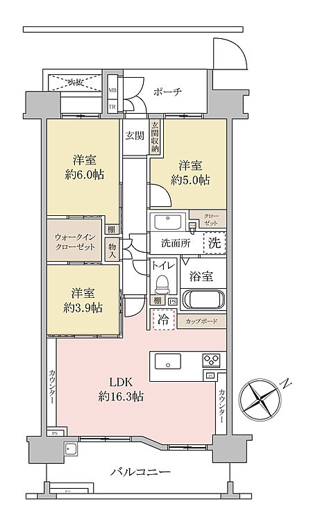 3LDK 間取り