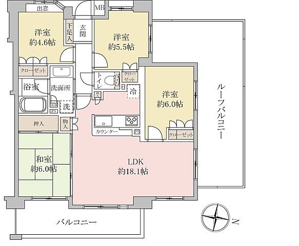 間取り グランスイート綾瀬桜木橋 11階/-