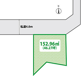 区画図：土地面積152．96m2