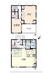 東京都清瀬市下宿3丁目 戸建て 2LDKの間取り